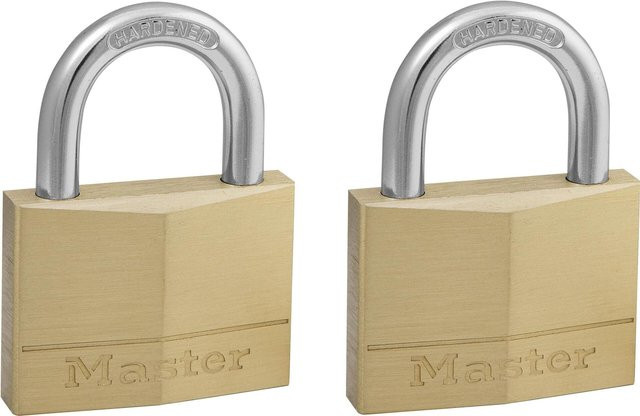 Master Lock Vorhängeschloss aus Massivmessing in Gold, 2er-Pack, Breite: 50 mm - Bild 1