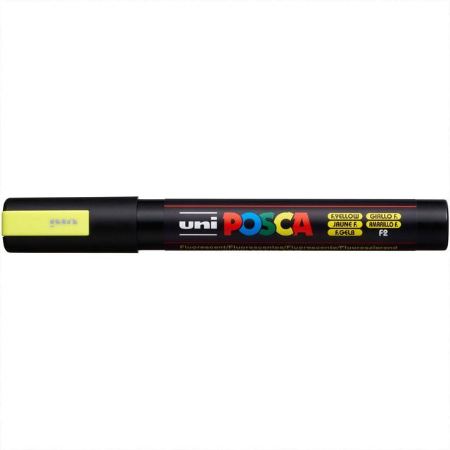 uni POSCA-Marker PC-5M Permanent Marker mit Pigmenttinte in Neon-Gelb (Strichbreite: 1,8-2,5 mm) - Bild 1