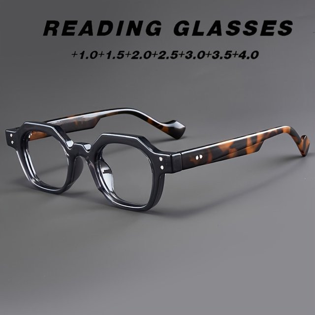 Hindfield Lesebrille, Unisex, Vollrand, Hexagonal, Acetate, Brown - Bild 1