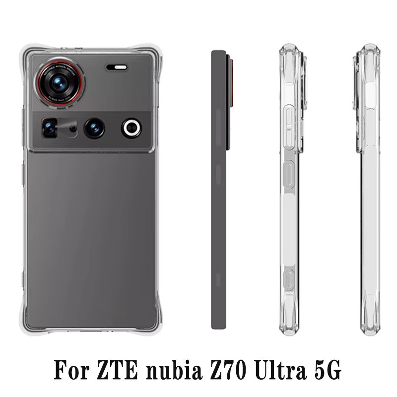 Stoßfeste Silikon TPU Handyhülle mit Airbag-Schutz für ZTE Nubia Z70 Ultra NX733J in Transparent - Bild 2
