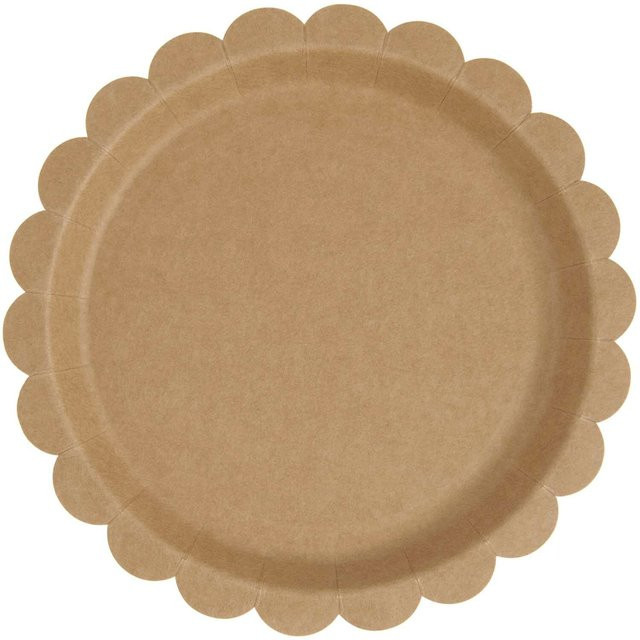 Rico Design Pappteller mit Wellenrand in Braun, Durchmesser: 23,0 cm - Bild 1