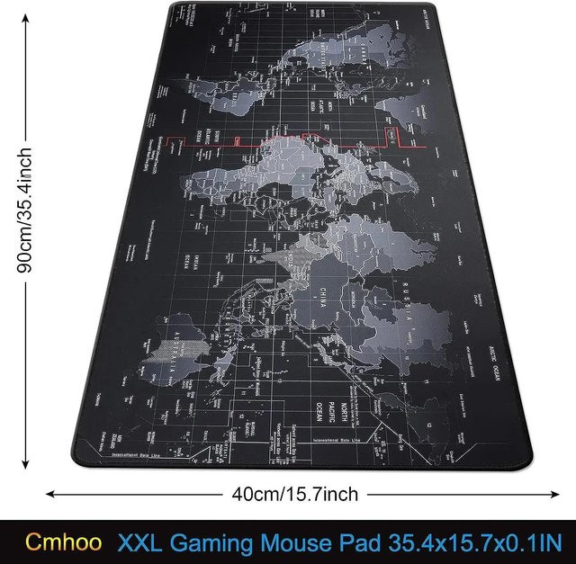 Love Home Garden Map Mauspad Große Schreibtischschutzmatte für Gaming und Büro, Schwarz, B: 90 cm, T: 40 cm - Bild 1
