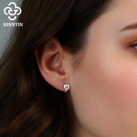 Rinntin Creolen, Moissanit, 925 Silber, Damen