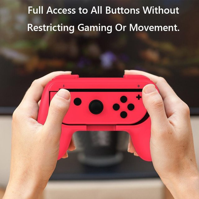 ALLOET Gamepad-Griffe für Nintendo Switch Joy-Con, 1 Paar Komfort-Griffe in Schwarz und Rot - Bild 1