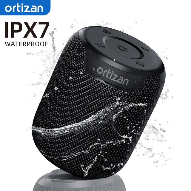 Ortizan Bluetooth-Lautsprecher in Schwarz mit 15 W Stereo-Sound, Bluetooth 5.3, IPX7 wasserdicht und Dual-Pairing sowie TF/AUX-Anschluss - Bild 1