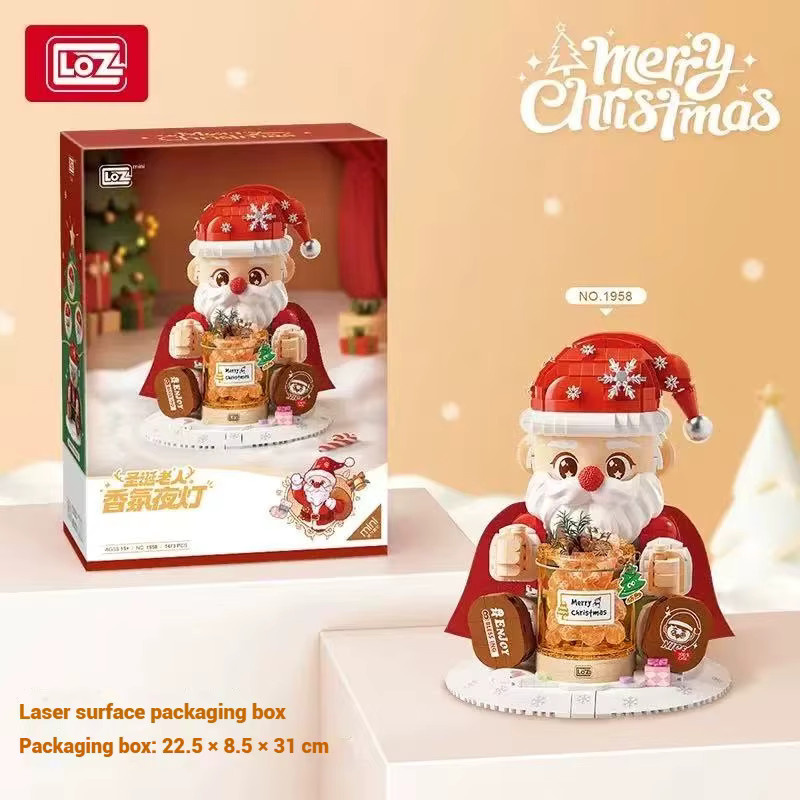 LOZ Mini Bricks Weihnachtsmann mit Champagner als Bastelset und Desktop-Ornament in Mehrfarbig - Bild 4