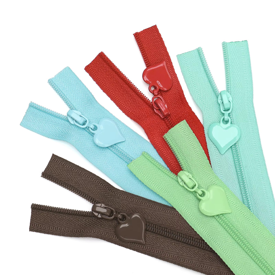Changsons 3er-Set Nylon-Reißverschlüsse mit 10 Herz-Reißverschlussziehern, Länge: 4,57 m - Bild 3
