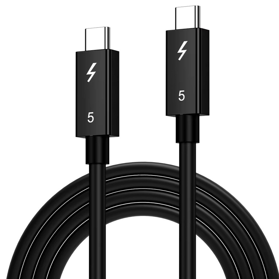 UGOURD Thunderbolt 5 Kabel USB-C zu USB-C Koaxialkabel in Schwarz mit 80Gbps, 240W und Unterstützung für 16K/8K für Mac Mini, MacBook und iPhone 16 - Bild 4