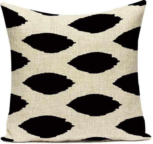 GUOYU HOMEDECOR Dekokissenbezug mit geometrischem Streifenmuster in Schwarz und Weiß, Polyester, B/H: 40,64 x 40,64 cm - Bild 1