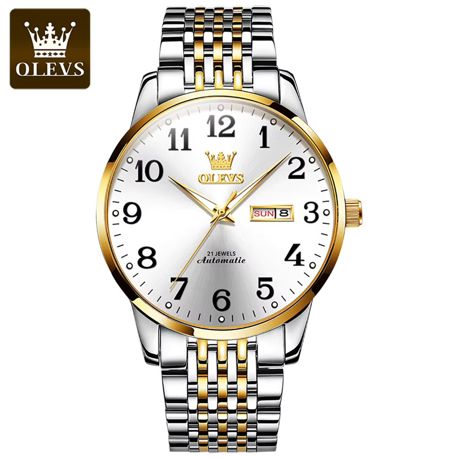 OLEVS Armbanduhr Edelstahl, Automatik, Gold, Herren - Bild 2