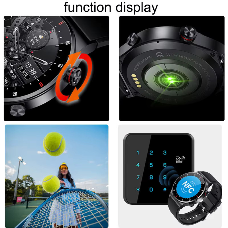 LIGE Smartwatch für Männer mit EKG, PPG, Bluetooth Anruf, NFC und Wasserdichtigkeit in Schwarz oder Grau für iOS und Android - Bild 2