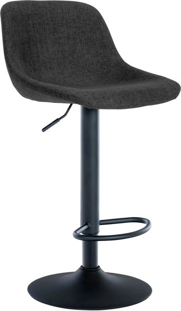 DELUKE Barhocker HODOR Barstuhl in Schwarz mit Lehne, höhenverstellbar und drehbar, B/T/H: 43 x 49 x 79 cm - Bild 1