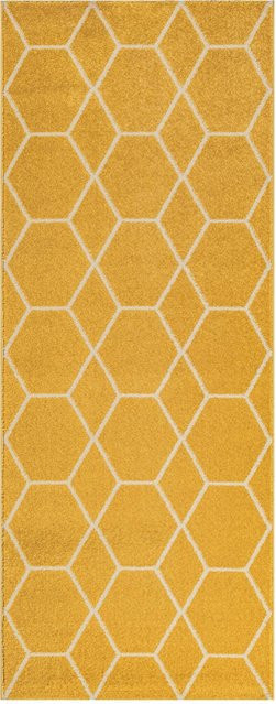 Sanat Teppich Trellis in Gelb mit modernem Design, Breite: 80 cm, Länge: 200 cm - Bild 1