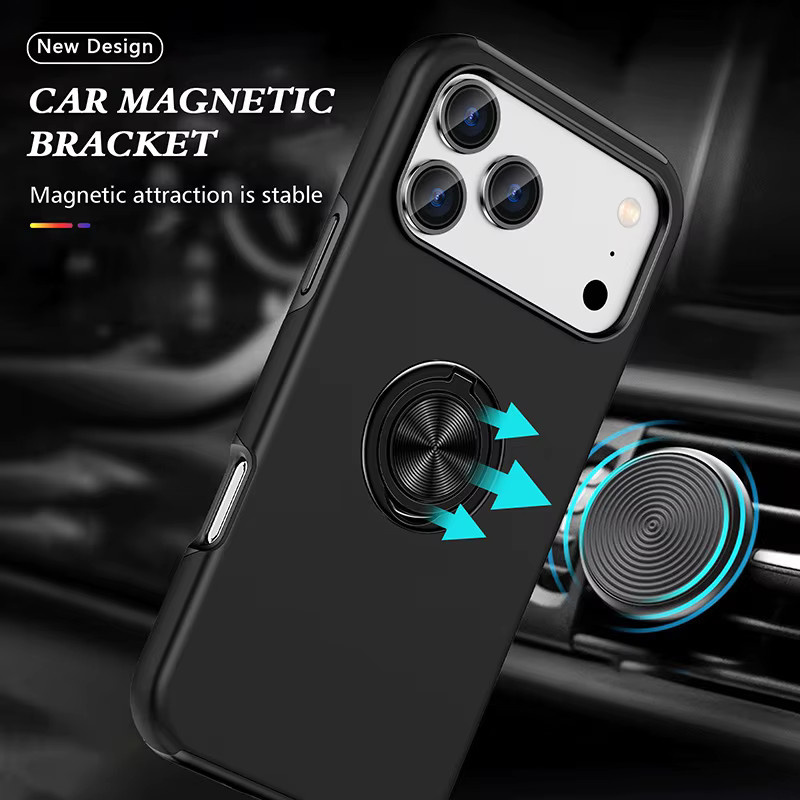 Magnetische Ringhalter-Telefonhülle von szHAIyu für Apple iPhone 17 Air 16 15 14 13 12 Pro Max in Pink und Black - Bild 2