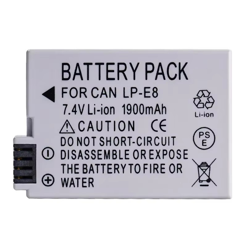 Canon LP-E8 Akku Set mit LED Dual-Ladegerät, 1900mAh, 7,4V, Farbe Weiß - Bild 2
