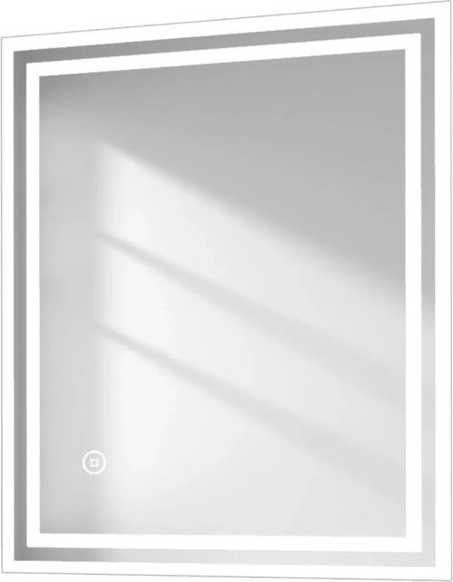 Emke Badspiegel mit LED-Beleuchtung in Weiß, dimmbar mit Touchschalter und Anti-Beschlag-Funktion, B: 60 cm, H: 50 cm - Bild 1