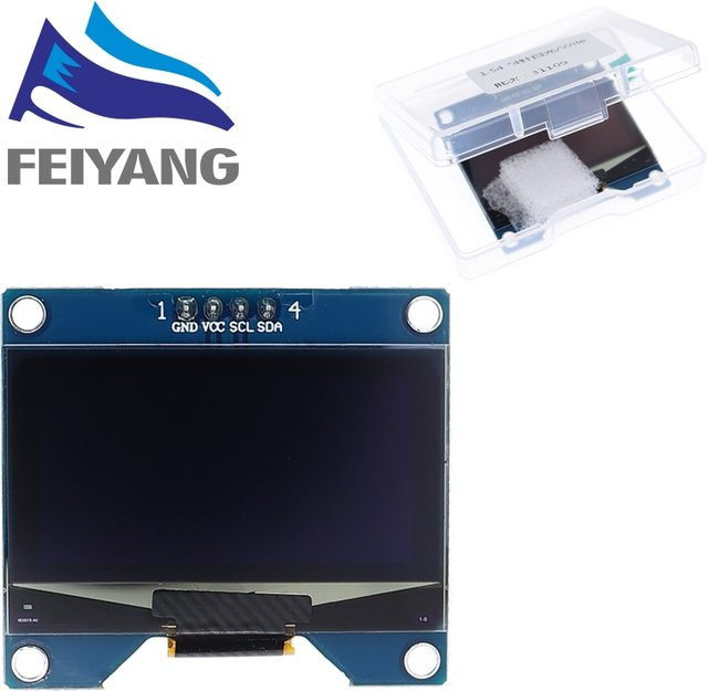 SAMIROB OLED Bildschirm Modul SSD1309 in Weiß und Blau mit 1,54 Zoll, 4PIN SPI Schnittstelle, 128x64 Auflösung, kompatibel mit CH1116 - Bild 1