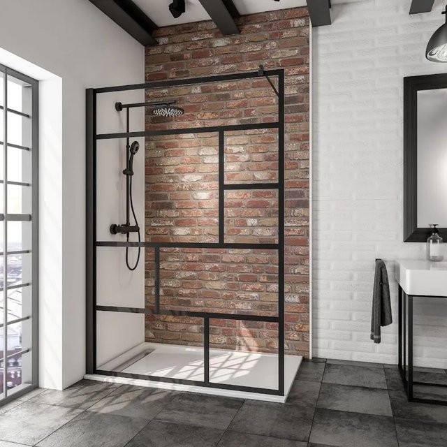Schulte Alexa Style 2.0 Duschwand Walk In Mattschwarz B/H: 140 x 200 cm - Bild 1