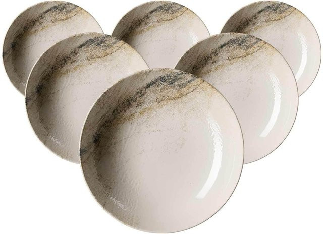 Ritzenhoff & Breker Suppenteller Arezzo aus Keramik in Beige, 6er Set, Durchmesser: 21 cm - Bild 1