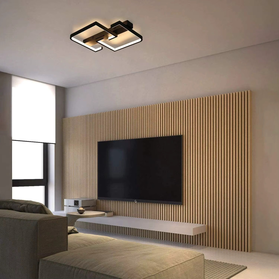 Cliheet 2-flammige LED-Deckenleuchte in Schwarz, 35 W, dimmbar mit Fernbedienung für Wohnzimmer und Schlafzimmer - Bild 4