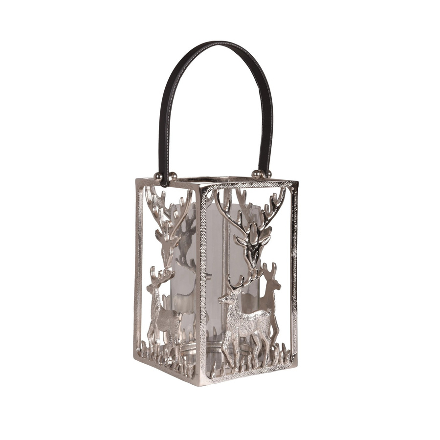 DELUKE Laterne EMIL Gartenleuchte aus Aluminium und Glas in Silber, B/T/H: 31 x 23,5 x 20 cm - Bild 2