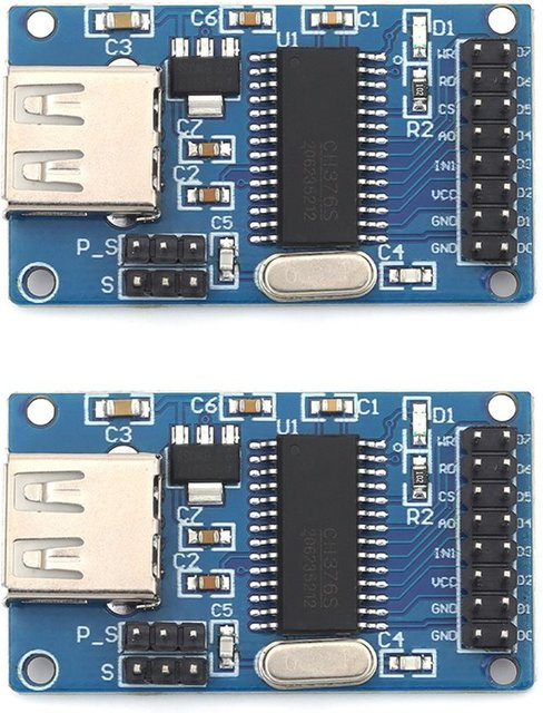 2er-Set CH376S USB-Modul für USB-Flash-Laufwerke als Host-Schnittstelle in Blau - Bild 1