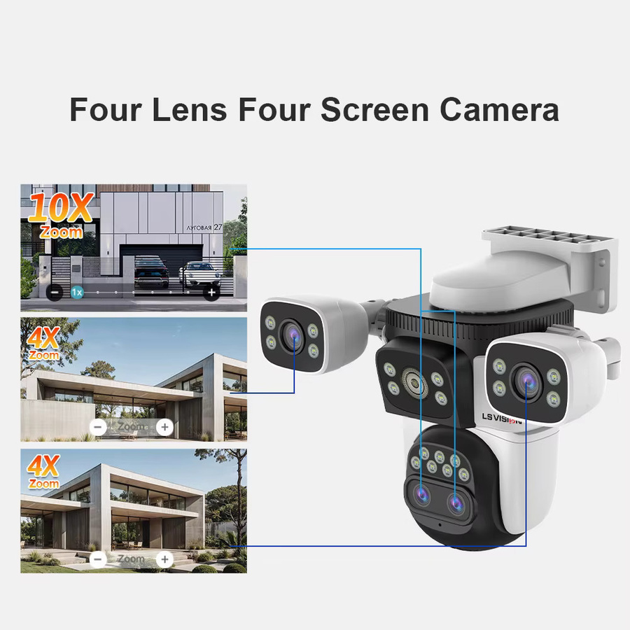 LS VISION 20MP Wifi Außenüberwachungskamera mit 10X Zoom, PTZ IP Sicherheitscamera mit Auto Tracking in Weiß - Bild 2