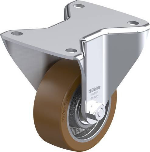 Blickle Bockrolle BH-GB 100K-3 in Silber und Braun mit 100 mm Rad-Durchmesser und 450 kg Tragfähigkeit - Bild 1