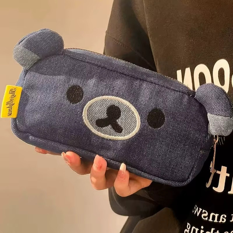 Rilakkuma Cowboy Canvas Limited Edition Stifttasche und Make-up-Tasche in Braun und Blau - Bild 5