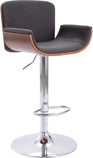 vidaXL Barhocker Grau aus Stoff mit verchromtem Metallgestell - Bild 1