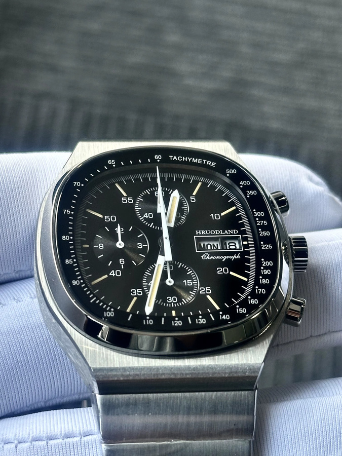 Hruodland Armbanduhr Quarz, Edelstahl, Saphirglas, Schwarz, Herren - Bild 6