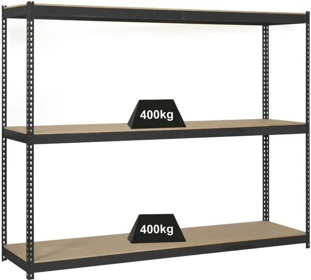 PROREGAL Schwerlastregal Mid Wood Yeti Anthrazit H 150 x B 120 x T 75 cm mit verstellbaren Fachböden und 400 kg Fachlast - Bild 1
