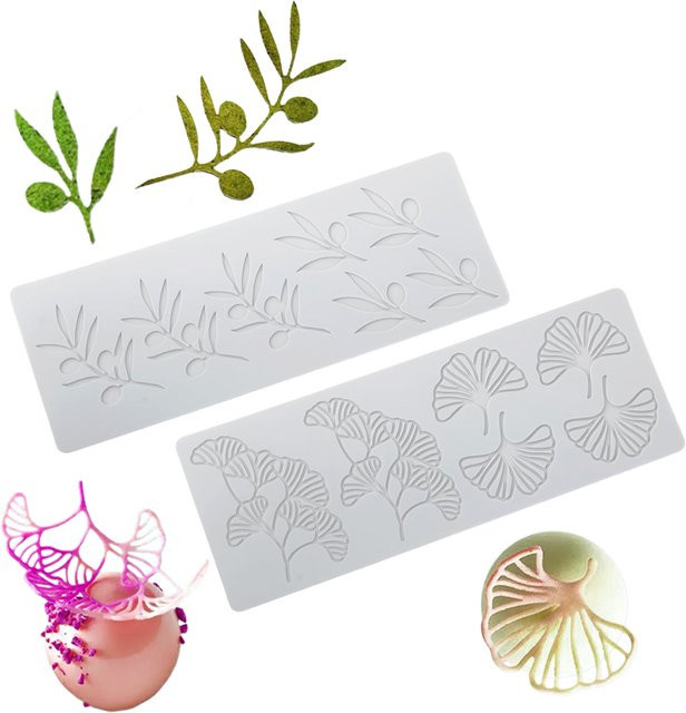 Meibum 2-in-1 Silikon-Backmatte mit Spitzenmuster für Schokoladenformen und Desserts in Weiß - Bild 1