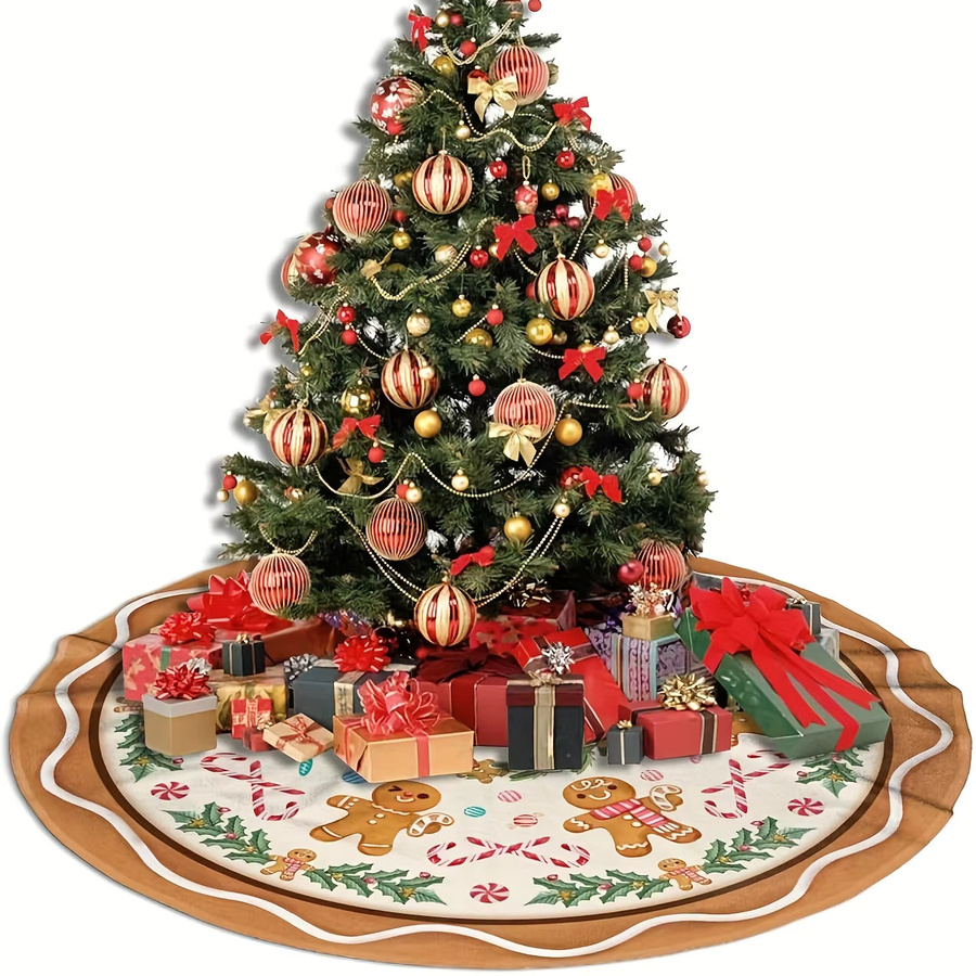 VIKAMA Weihnachtsbaum Rock mit Lebkuchenmann und Holly Kranz in Multicolor mit Cartoon Muster - Bild 3