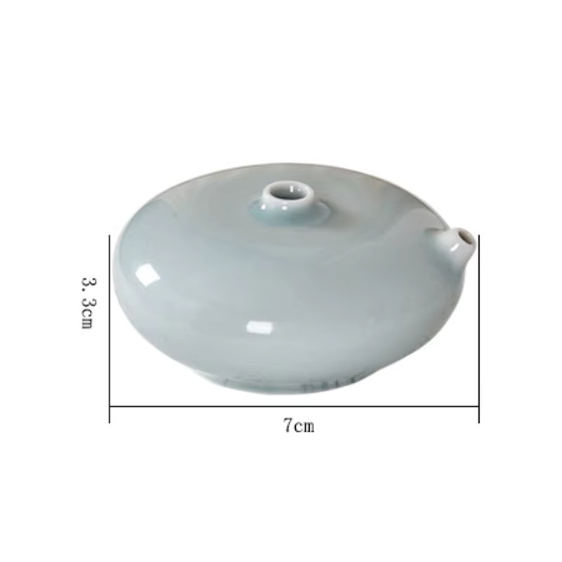 Ru Kiln Tintenfass aus Keramik in Grün mit Wassertropfen-Design im chinesischen Stil - Bild 4