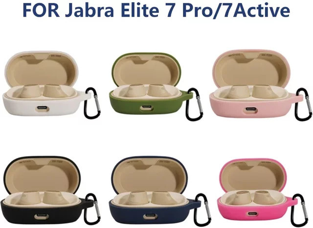 Stoßfeste Silikon-Schutzhülle für Jabra Elite 7 Pro in Pink, wasserdichte und rutschfeste Kopfhörer-Abdeckung - Bild 1