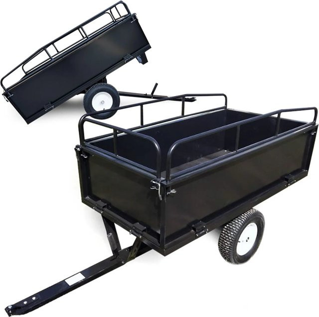 Wiltec Kippanhänger für Rasentraktor mit 300 kg Traglast, B/H/T: 200 x 94,5 x 78 cm - Bild 1