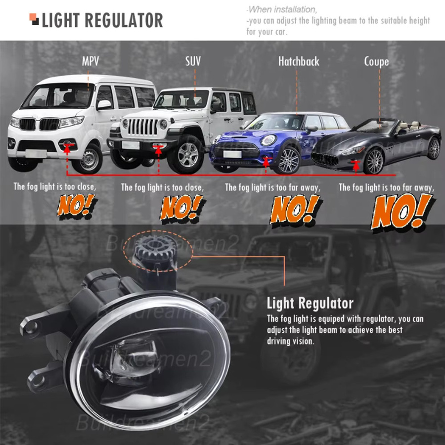 Buildreamen2 LED Nebelscheinwerfer und Tagfahrlicht Baugruppe in Schwarz für Toyota Aygo (AB20) 2009-2012, H11, 12V, 2x30W - Bild 4