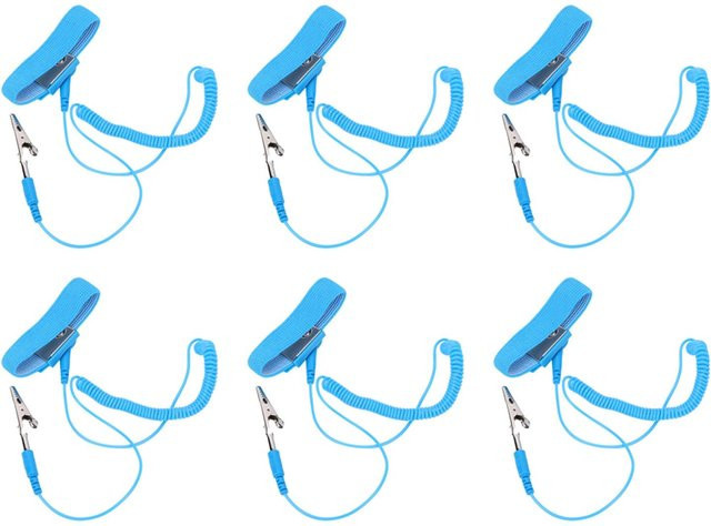 10 Stück TOMTOP Antistatische Armbänder aus PU, elastisch und verstellbar, ESD Manschetten in Blau - Bild 1