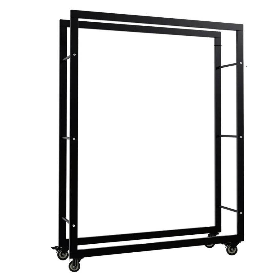 DELUKE Kaminholzregal SATLO aus Metall mit Rollen in Schwarz, B/T/H: 100 x 25 x 125 cm - Bild 2