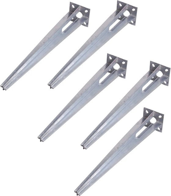 5er Set TRUTZHOLM Bodenhülsen aus verzinktem Stahl, Durchmesser: 40 mm, Länge: 50 cm, Farbe: Silber - Bild 1