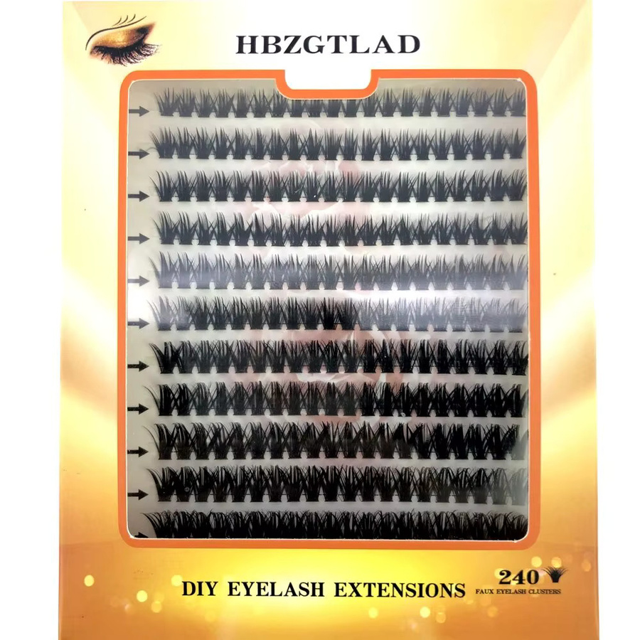 HBZGTLAD DIY Cluster Wimpern, 12 Reihen, Schwarz, Unisex - Bild 2