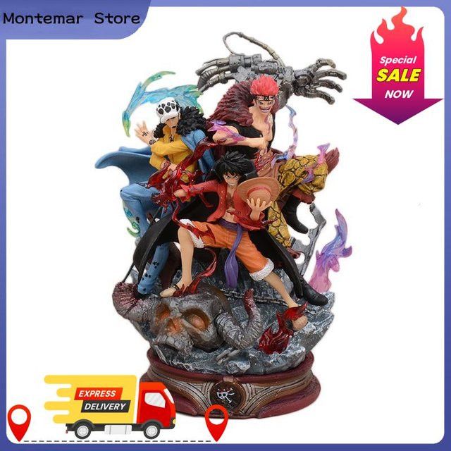 Bandai One Piece Anime Action Figure Set aus PVC mit Trafalgar Law, Luffy und Eustass Kid in Multicolor - Bild 1