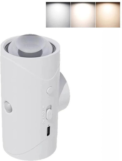 YJMP Super Lighting LED Nachtlicht mit Bewegungssensor, kabellose RGB Wandleuchte mit wechselnden Farben, wiederaufladbar und magnetisch, Farbe: Weiß/Mehrfarbig - Bild 1