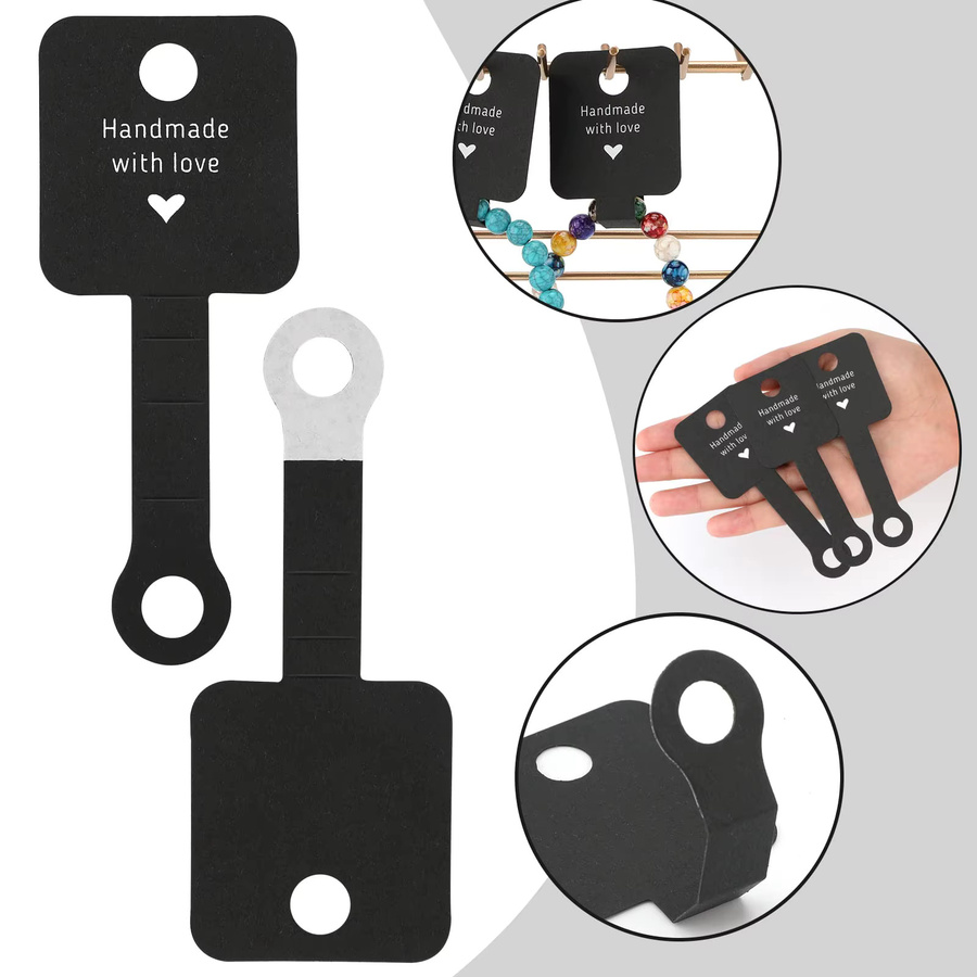 100 Stück selbstklebende Ohrring-Karten in Schwarz für deine Schmuckverpackung und Display-Präsentation - Bild 5