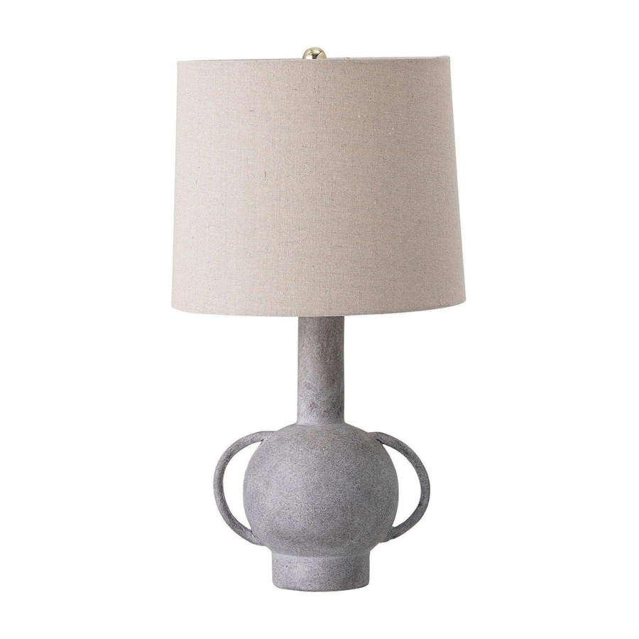 Bloomingville Kean Tischlampe in Grau und Terrakotta mit Leinen-Schirm im skandinavisch-minimalistischen Design, Höhe: 58,5 cm - Bild 1