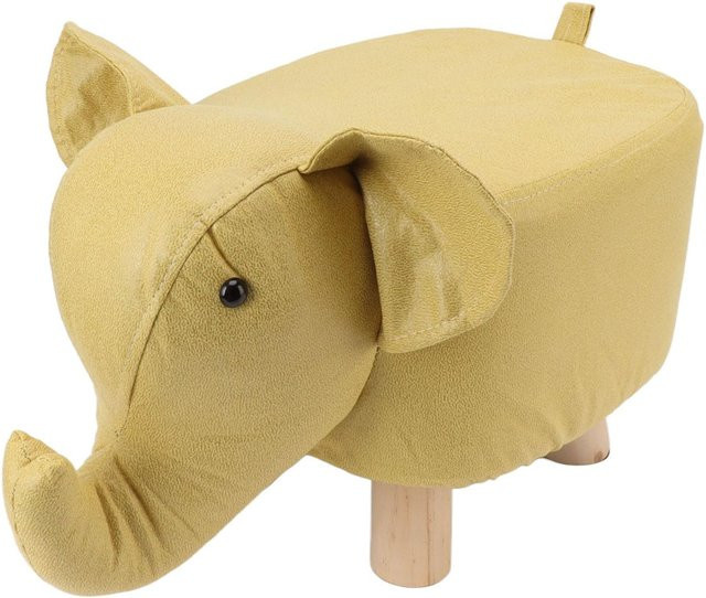 Aimo Tierhocker Elefant Gelb Gepolsterter Hocker für Kinderzimmer und Schlafzimmer - Bild 1