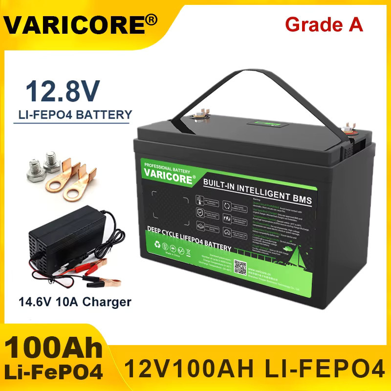VariCore 12V 100Ah LiFePO4 Lithium-Eisenphosphat-Batterie mit BMS in Schwarz für Wohnmobile, Camper, Solaranlagen und Boote - Bild 8