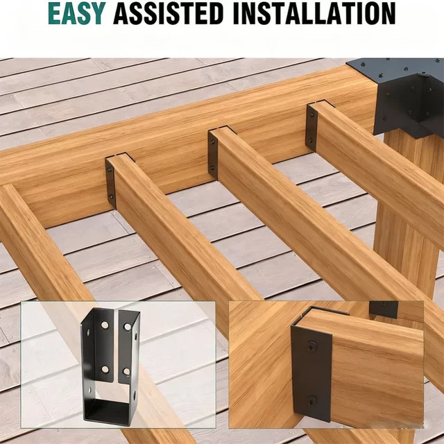 VIBRATITE Balkenaufhänger Set für verdeckte Holzbearbeitung, 6er-Set Zaunverbinder und Balkenhalterungen - Bild 1