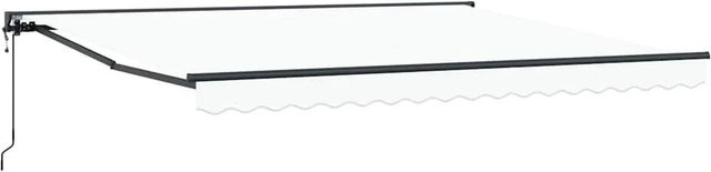 vidaXL Einziehbare Markise Weiß aus Polyester und Metall mit Fernbedienung, B/T: 400 x 300 cm - Bild 1